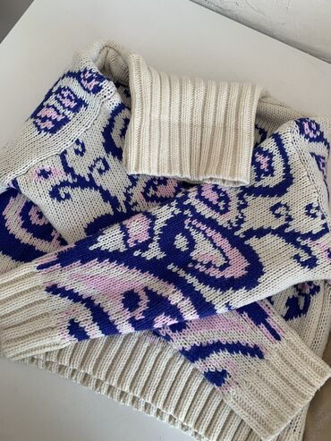 женские свитера с бусинами: Женский свитер, Высокая горловина, США, Шерсть
