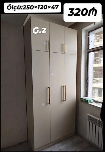 6 qapılı dolab: Qarderob şkafı - Ölçü: 250 × 120 × 47 sm (şəkildə göstərilib) - — 1