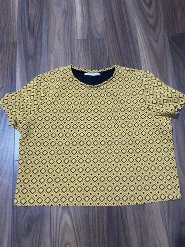 crop top majice: Mango, L (EU 40), Geometrical, color - Yellow