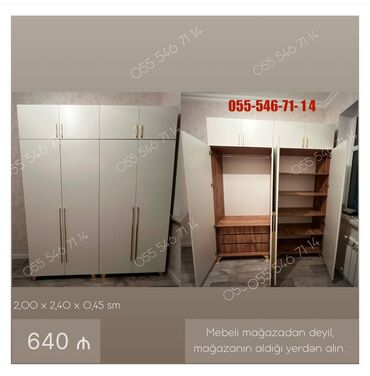 Dolablar: Yeni, 4 qapılı Düz dolab, Qarderob, paltar dolabı lalafo.az -da Dolablar: Yeni, 4 qapılı Düz dolab, Qarderob, paltar dolabı