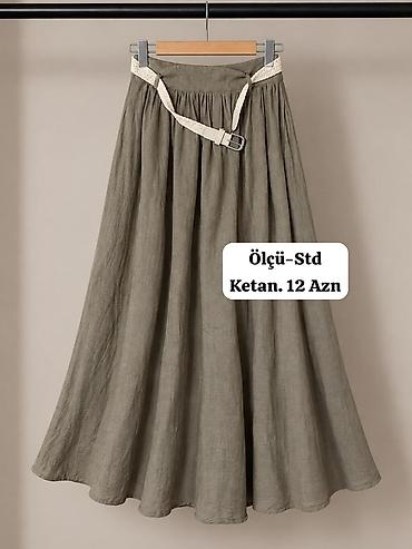 Ətəklər: Kətan ətək – ölçü: STD - Material: təbii kətan parça, nəfəsalan və — 1