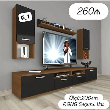 stend: Mebel dəsti – TV stend və asma şkaflar - Ölçü: 200 sm - Rəng seçimi — 1