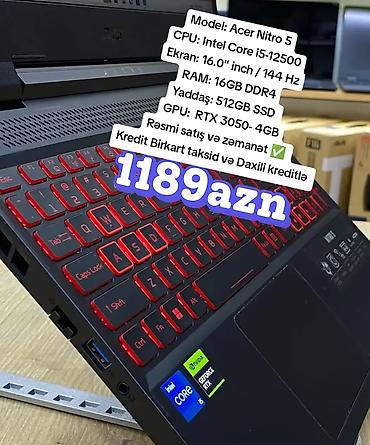 Acer: İşlənmiş Acer Nitro, 16 ", Intel Core i5, 512 GB — 1