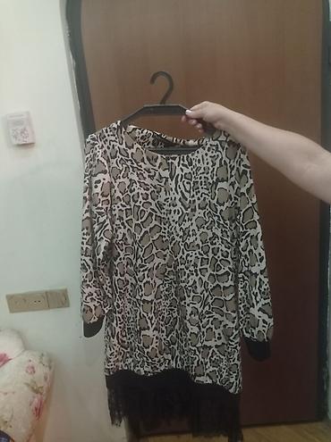 Qadın paltarı – leopard naxışlı, uzunqol - Üst hissə: bej-qəhvəyi və