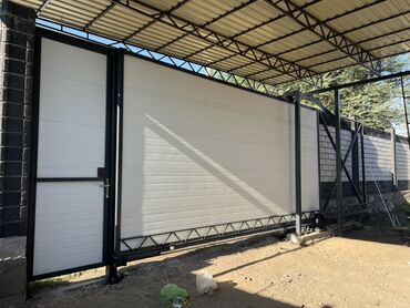 Откатные ворота: Откатные ворота с калиткой и навесом - Тип: откатная конструкция на at lalafo.kg — 4 Откатные ворота: Откатные ворота с калиткой и навесом - Тип: откатная конструкция на — 4