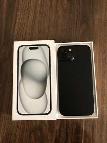 telefon iphone 11: IPhone 15, 128 GB, Qara, Zəmanət, Simsiz şarj, Face ID