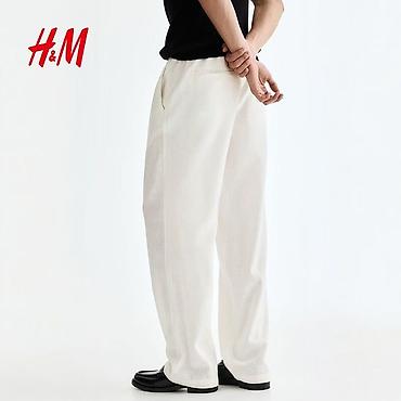 мужской шым: Мужские брюки, XL, H&M, Новый, цвет - Белый, Самовывоз, Платная доставка — 3