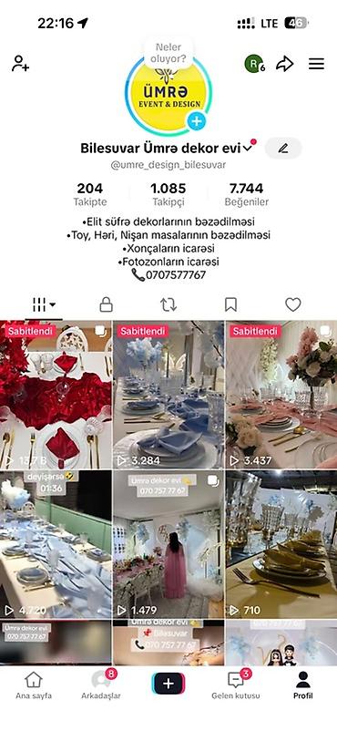 Bilesuvar “Ümrə Event & Design” – tədbir dekoru və dizayn