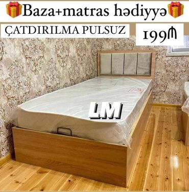 bazalı çarpayılar: Yeni, Təknəfərlik çarpayı, Bazalı, Matras ilə, Siyirməsiz