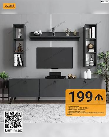 Ev üçün mebel: TV stendi və asma rəf dəsti – La Mini (Kod: 1394) - Təyinat — 1