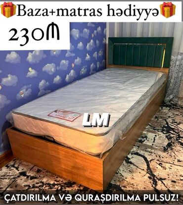 bazalı çarpayılar: Yeni, Təknəfərlik çarpayı, Bazalı, Matras ilə, Siyirməsiz