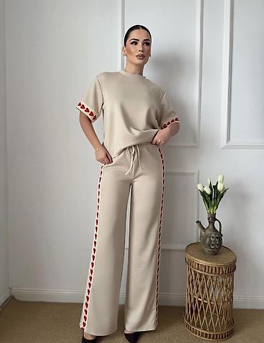 Gornji i donji deo: ❤️Top komplet – majica i pantalone sa srcima — 16