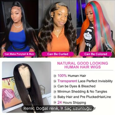 Təbii saçlar, pariklər: Parik, Təbii, Yeni — 10