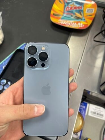 aifon 13: IPhone 13 Pro, Б/у, 128 ГБ, Blue Titanium, Зарядное устройство, Защитное стекло, Чехол, 100 %