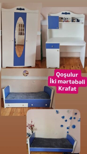 uşaq ucun dolab: Oğlan və qız üçün, Təknəfərlik çarpayı, Dolab