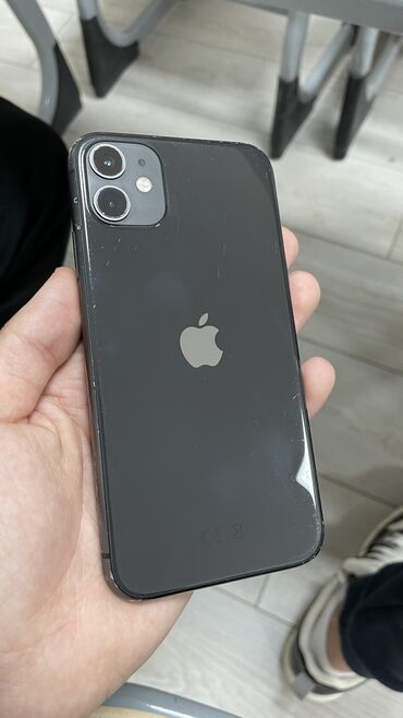 Apple iPhone: IPhone 11, Б/у, 64 ГБ, Jet Black, Чехол, Защитное стекло, 91 %