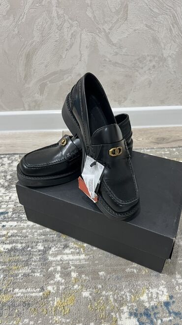 спортивные мокасины: Лоферлер, 36, Massimo Dutti, Жаңы, түсү - Кара, Өзү алып кетүү