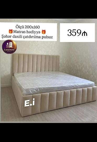 Çarpayılar: Mebel dəsti: Yumşaq başlıqlı iki nəfərlik çarpayı - Ölçü: 200 x 160 — 1