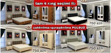 Masalar və oturacaqlar: İkinəfərlik çarpayı, Dolab, Termo, 2 tumba, Yeni
