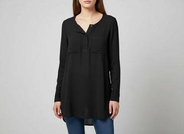 bluzki z długim rękawem plus size: H&M, Tunika damska, rozmiar M