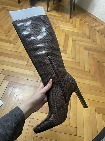 Сапоги: Ботфорты, Zara, Размер: 38, цвет - Коричневый, Новый — 2
