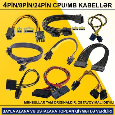 Digər kompüter aksesuarları: Kabellər "4/8/24pin/MOLEX CPU/MB Original" SAYLA ALANA VƏ USTALARA — 1