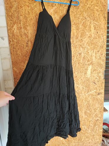 svecane haljine od satena i cipke: Predivna crna haljina vel xl