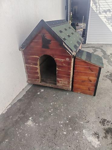 it ucun yuva: Taxta it evi – əlavə qutulu və qab yerləri olan model - Material — 1