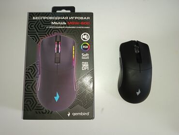 беспроводная мышь и клавиатура: Игровая мышь. Gembird MGW-600. Есть RGB-Подсветка. Работает через 2,4