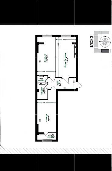 archa group: 2 комнаты, 72 м², АЮ Гранд Элитка, 11 этаж, ПСО (под самоотделку) — 3