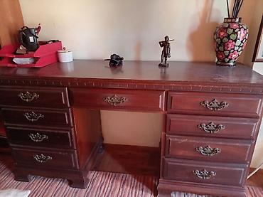 Office Furniture: Klasičan set od punog drveta – radni sto i garderober - Materijal — 2