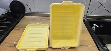 çekmeceli plastik sandıqlar: Plastik saxlama qutusu – qapaqlı, krem-sarı rəngdə. Xüsusiyyətlər: - — 2