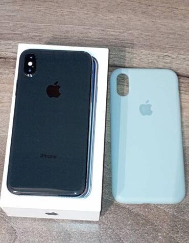 iphone 14 в бишкеке: IPhone X, Б/у, Черный, Чехол, Коробка