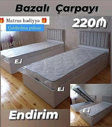 tesbeh sekilleri: Bazalı tək nəfərlik çarpayı - Qiymət: 220₼ - Matras hədiyyə - — 1