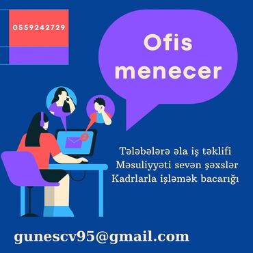 Tibb, əczaçılıq: Ofis menecer, katib tələb olunur, Tam iş günü, İstənilən yaş, 1 ildən az təcrübə