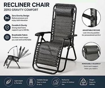 pleh: Ležaljka/rekliner Zero Gravity Comfort - Zero Gravity dizajn — 1