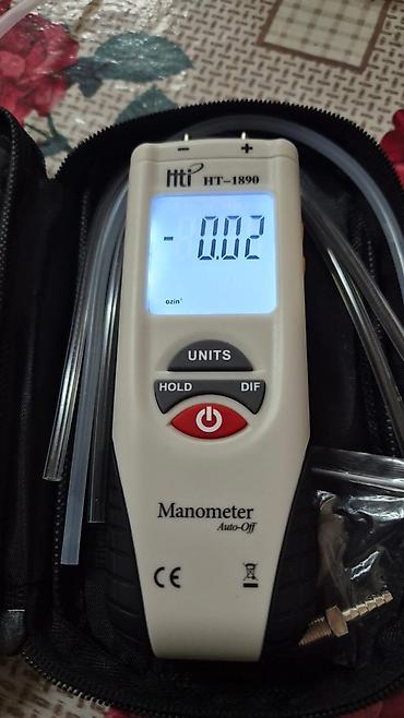 manometr: HTI HT-1890 Rəqəmsal Manometr Xüsusiyyətlər: - Model: HTI HT-1890 - — 3