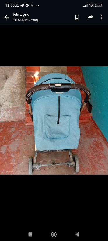 детская коляска stokke: Коляска, цвет - Голубой, Б/у