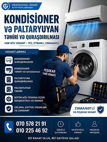 Xidmətlər: Xidmət: Kondisioner və paltaryuyanların peşəkar təmiri və — 1