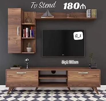 kravat ucuz: TV Stend – model G_1 - Ümumi ölçü: 180 sm - Material: ağac naxışlı — 1