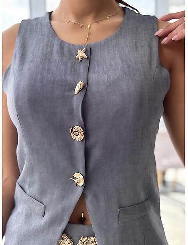 clockhouse basic: Ženski komplet prsluk + pantalone, sivo-plavi
3500 din 
S M L — 2