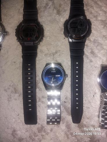 casio saat qiymetleri: Saat kolleksiyası - Naviforce analoq saat – qara silikon qayış, iri — 7