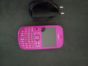 телефон кнопочные: Nokia Asha 230, Б/у, 2 GB, цвет - Розовый, 2 SIM