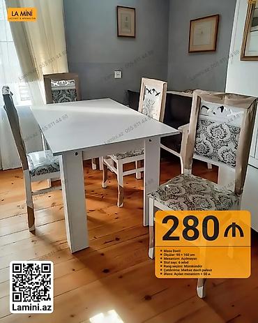 Мебель: Məhsul: Masa dəsti - Ölçülər: 90 × 160 sm - Mexanizm: Açılmayan - — 1