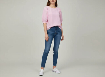 bluzki na krótki rękaw damskie: Women's blouse, size S