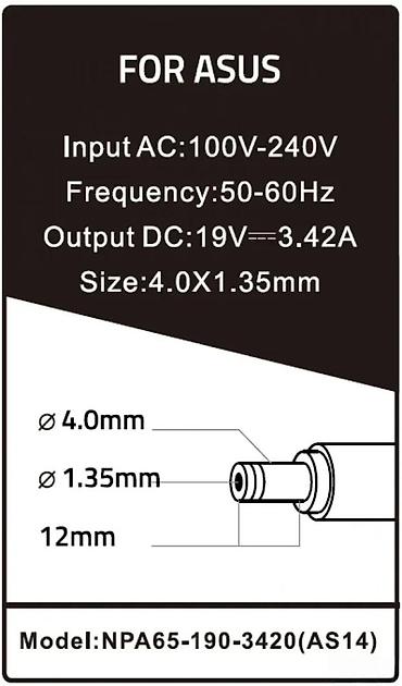 Adapteri i punjači za laptop: Gembird AC punjač za ASUS laptop – model NPA65-190-3420 (AS14) - — 4