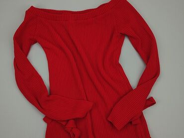 czerwona bluzki z dekoltem: Блуза жіноча, Boohoo, L, стан - Дуже гарний