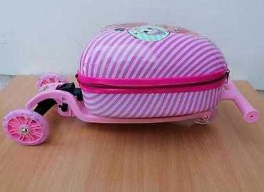 Trotineti, skejtbordovi i hoverbordovi: Dečiji trotinet sa integrisanim koferom u roze boji, idealan za — 15