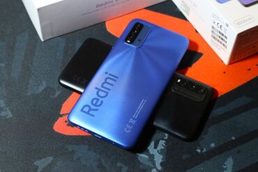 телефон пока x3: Xiaomi, Redmi 9T, Б/у, 64 ГБ, цвет - Синий, 2 SIM