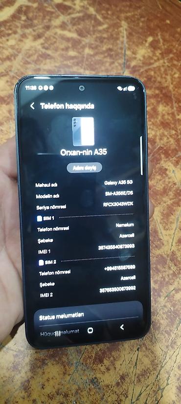 samsuq a35: Samsung Galaxy A35 5G, 256 GB, rəng - Göy, İki sim kartlı — 1